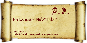 Patzauer Máté névjegykártya